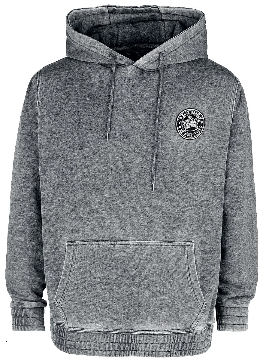 "Hoodie Met Ushed Wash" Trui Met Capuchon Grijs Van Rock Rebel By EMP 3 "Hoodie Met Ushed Wash" Trui Met Capuchon Grijs Van Rock Rebel By EMP