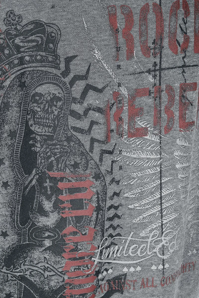 "Hoodie Met Ushed Wash" Trui Met Capuchon Grijs Van Rock Rebel By EMP 5 "Hoodie Met Ushed Wash" Trui Met Capuchon Grijs Van Rock Rebel By EMP - Afbeelding 3