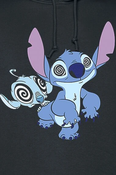 "Hypnotised" Trui Met Capuchon Zwart Van Lilo & Stitch 4 "Hypnotised" Trui Met Capuchon Zwart Van Lilo & Stitch - Afbeelding 2