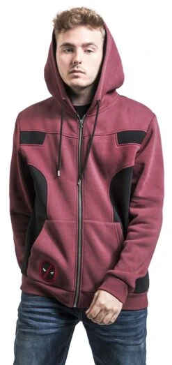 "Deadpool" Vest Met Capuchon Rood-zwart Van Deadpool -Sportkleding 526827wa