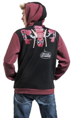 "Deadpool" Vest Met Capuchon Rood-zwart Van Deadpool -Sportkleding 526827wb