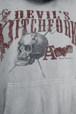 "Persil Skull" Trui Met Capuchon Donkergrijs-lichtgrijs Van Alchemy England -Sportkleding 527843d