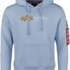 "Alpha Label Hoodie" Trui Met Capuchon Lichtblauw Van Alpha Industries -Sportkleding 537266a
