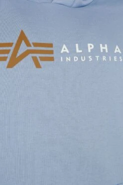 "Alpha Label Hoodie" Trui Met Capuchon Lichtblauw Van Alpha Industries -Sportkleding 537266d2