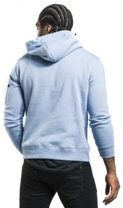 "Alpha Label Hoodie" Trui Met Capuchon Lichtblauw Van Alpha Industries -Sportkleding 537266wb