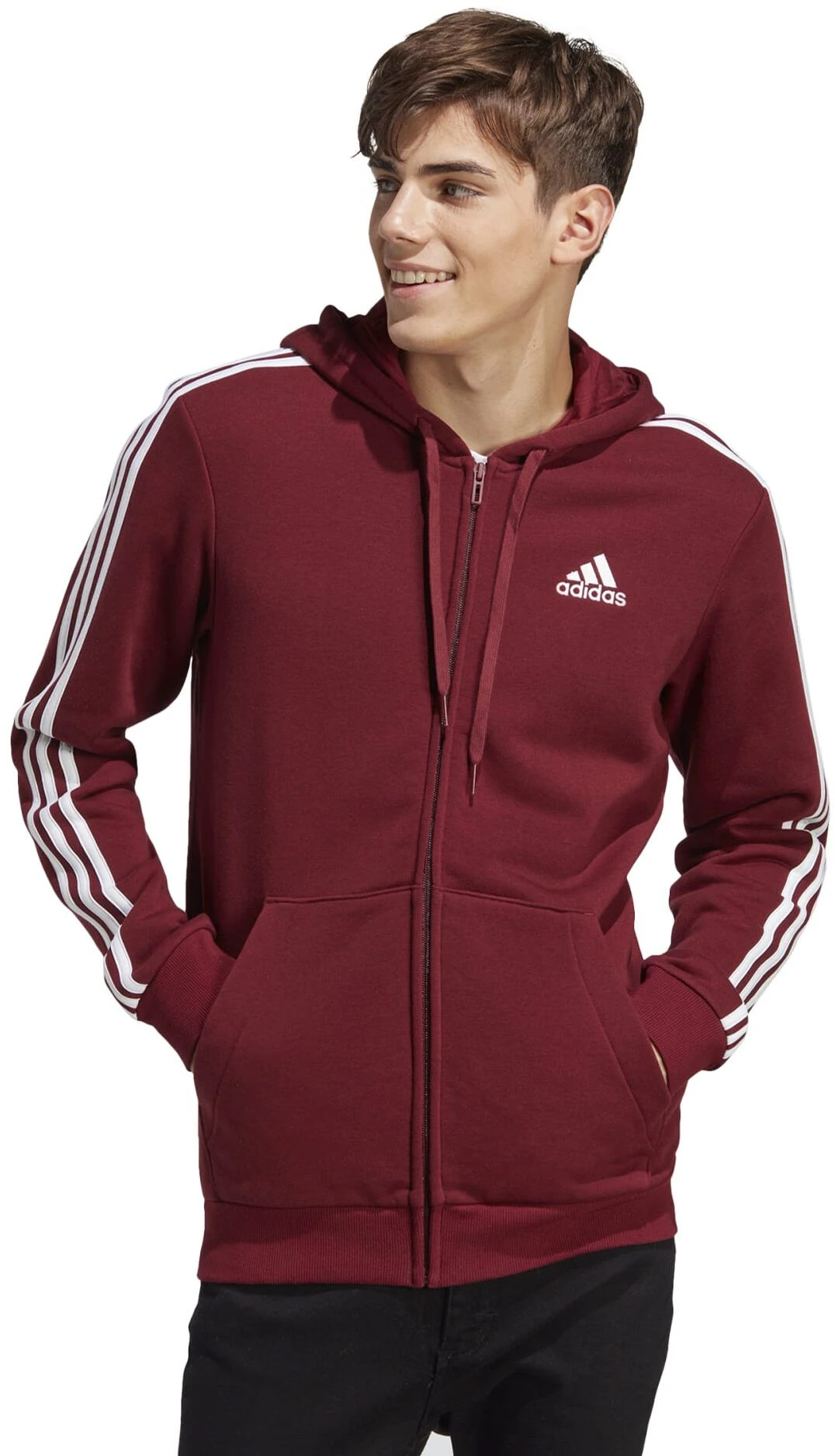 "M 3S FL FZ HD" Vest Met Capuchon Bordeaux Van Adidas 5 "M 3S FL FZ HD" Vest Met Capuchon Bordeaux Van Adidas - Afbeelding 3