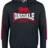 "LANGWELL" Trui Met Capuchon Zwart Van Lonsdale London -Sportkleding 538614a