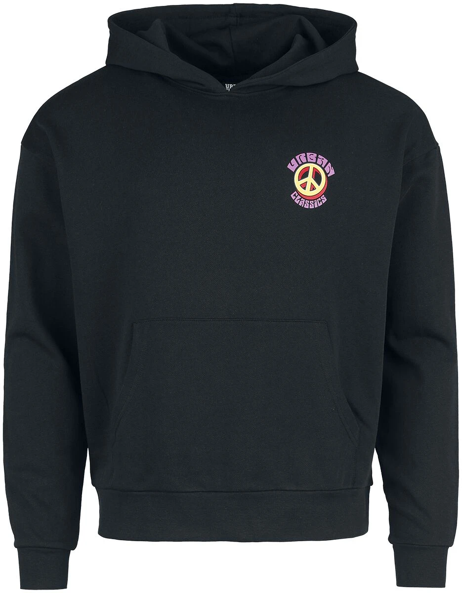 "Big Peace Hoody" Trui Met Capuchon Zwart Van Urban Classics 3 "Big Peace Hoody" Trui Met Capuchon Zwart Van Urban Classics