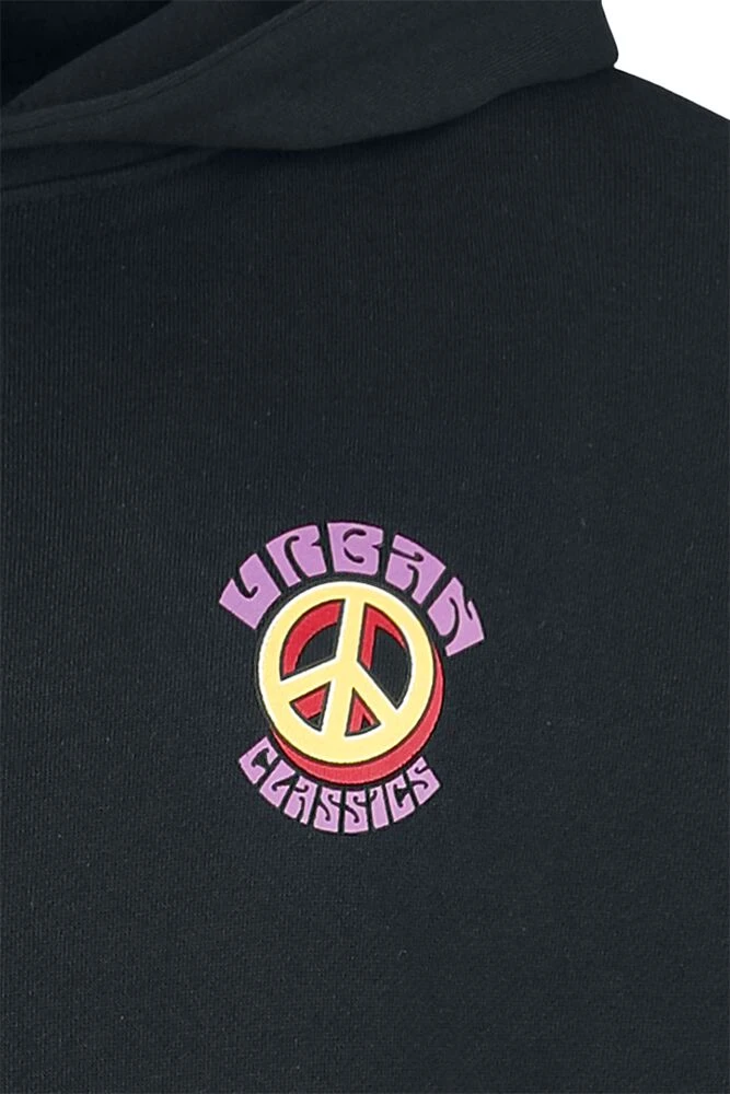 "Big Peace Hoody" Trui Met Capuchon Zwart Van Urban Classics 5 "Big Peace Hoody" Trui Met Capuchon Zwart Van Urban Classics - Afbeelding 3