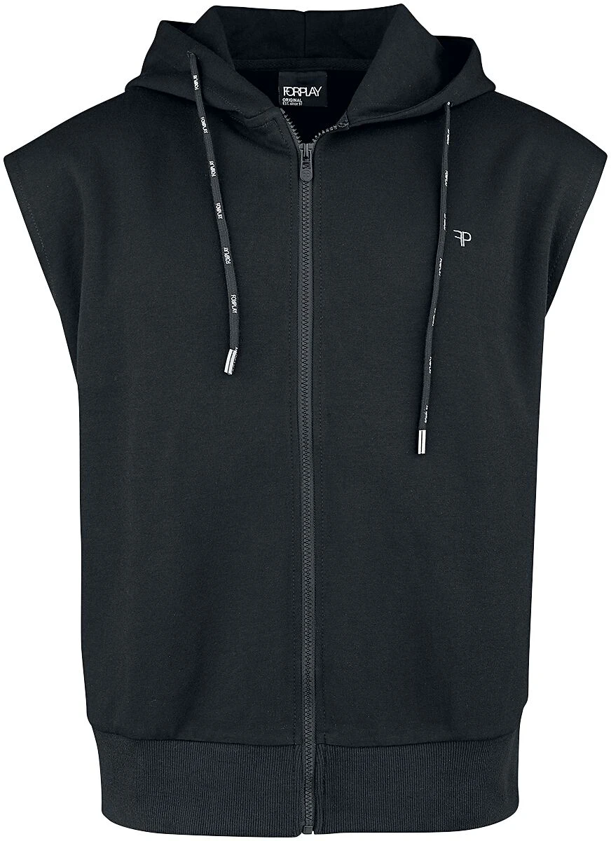 "Avi" Vest Met Capuchon Zwart Van Forplay 3 "Avi" Vest Met Capuchon Zwart Van Forplay