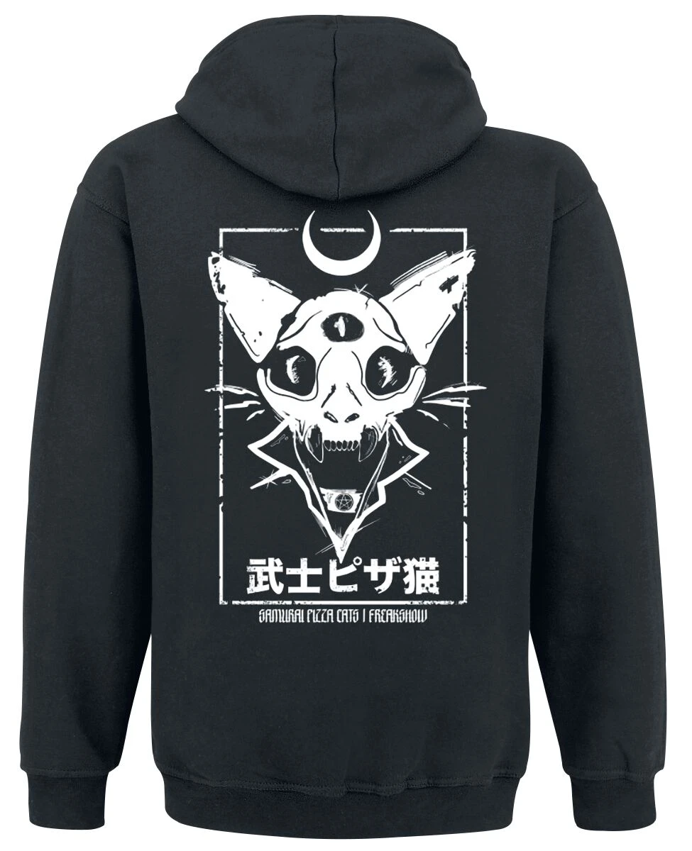 "Freakshow" Trui Met Capuchon Zwart Van Samurai Pizza Cats 4 "Freakshow" Trui Met Capuchon Zwart Van Samurai Pizza Cats - Afbeelding 2