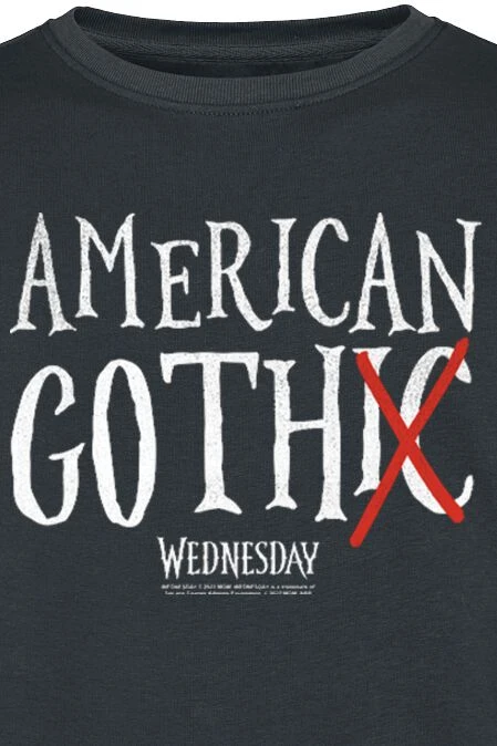 "American Goth" Sweatshirts Zwart Van Wednesday 4 "American Goth" Sweatshirts Zwart Van Wednesday - Afbeelding 2